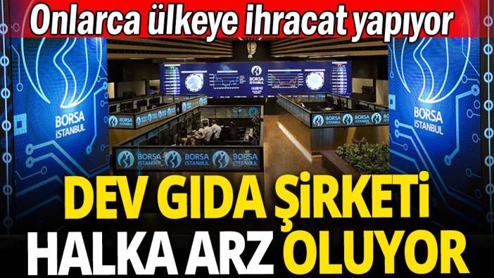 Dev gıda şirketi halka arz oluyor 'Onlarca ülkeye ihracat yapıyor'