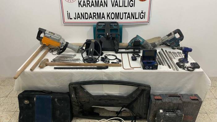 Karaman’da kaçak kazı yapan 5 kişi kıskıvrak yakalandı