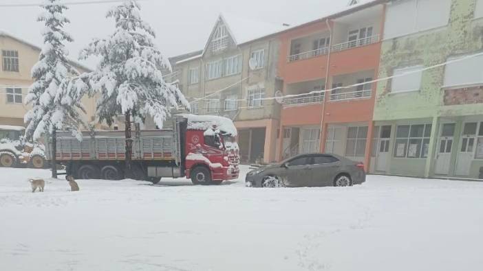 Zonguldak'ın yüksek kesimlerinde kar yağışı etkili oluyor