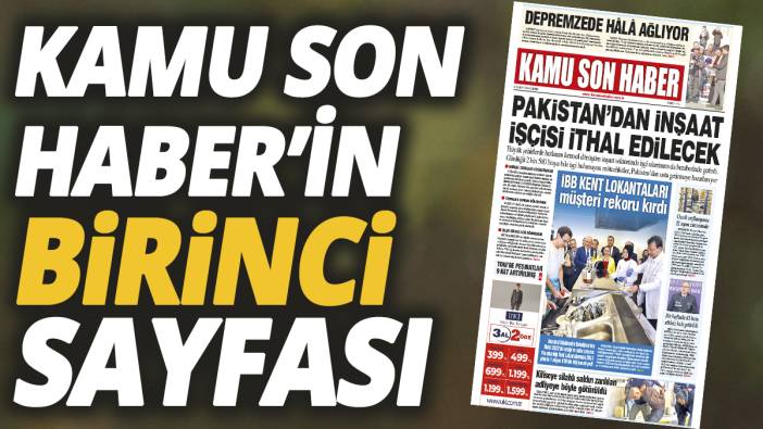Kamu Son Haber'in birinci sayfası