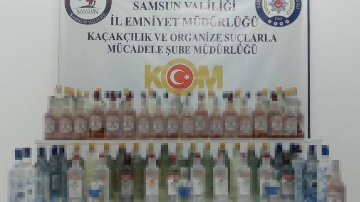 Samsun'da 89 şişe sahte bandrollü içki ele geçirildi