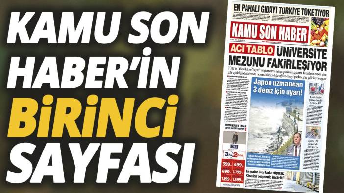 Kamu Son Haber'in birinci sayfası