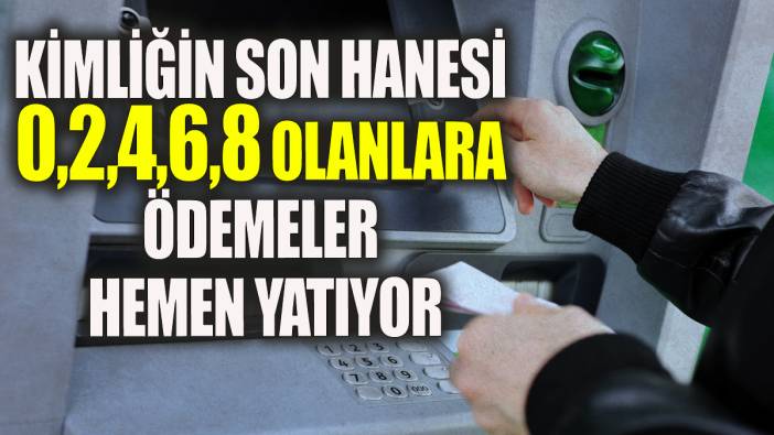 Kimliğin son hanesi 0,2,4,6,8 olanlara ödemeler hemen yatıyor