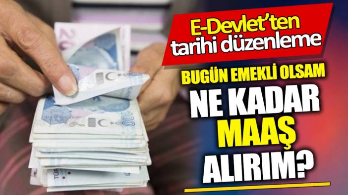 E-Devlet’ten tarihi düzenleme ‘Bugün emekli olsam ne kadar maaş alırım’