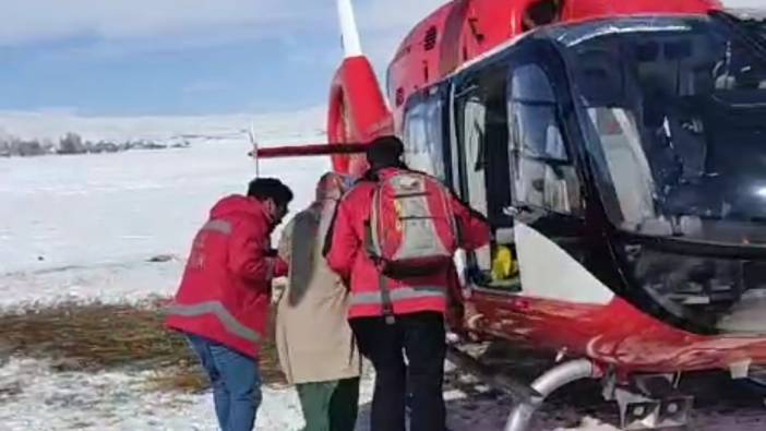 Van'da hasta kadın için helikopter havalandı