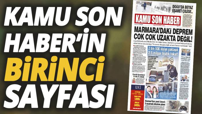 Kamu Son Haber'in birinci sayfası