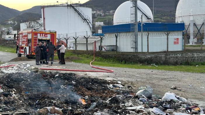 Gaz dolum tesisi yanında çıkan yangın paniğe neden oldu