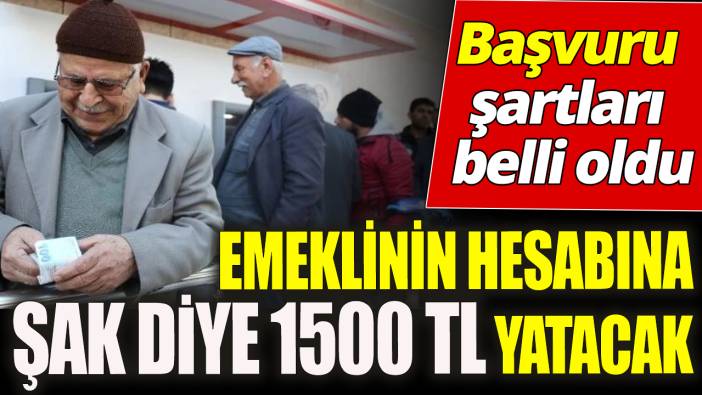 Emeklinin hesabına şak diye 1500 TL yatacak ‘Başvuru şartları belli oldu’