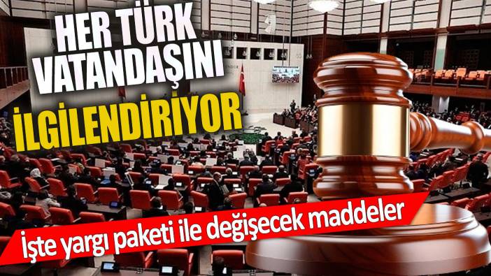 Her Türk vatandaşını ilgilendiriyor  İşte yargı paketi ile değişecek maddeler