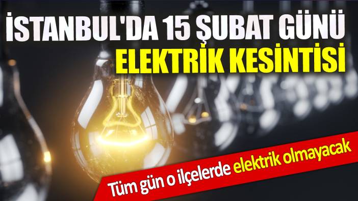 İstanbul'da 15 Şubat günü elektrik kesintisi Tüm gün o ilçelerde elektrik olmayacak