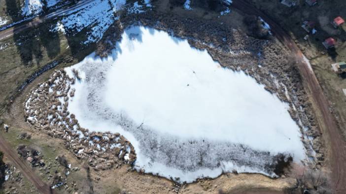 Sivas’ta göl buz tuttu