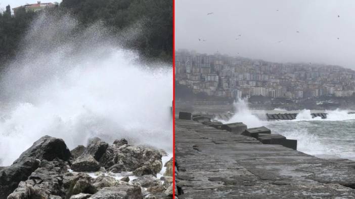 Zonguldak’ta dalgalar mendireği aştı