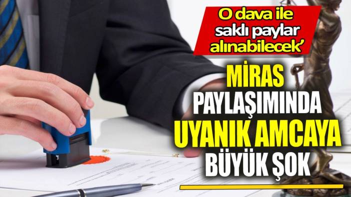 Miras paylaşımında uyanık amcaya büyük şok ‘O dava ile saklı miraslar alınabilecek’