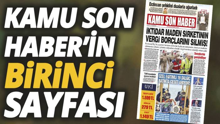 Kamu Son Haber'in birinci sayfası