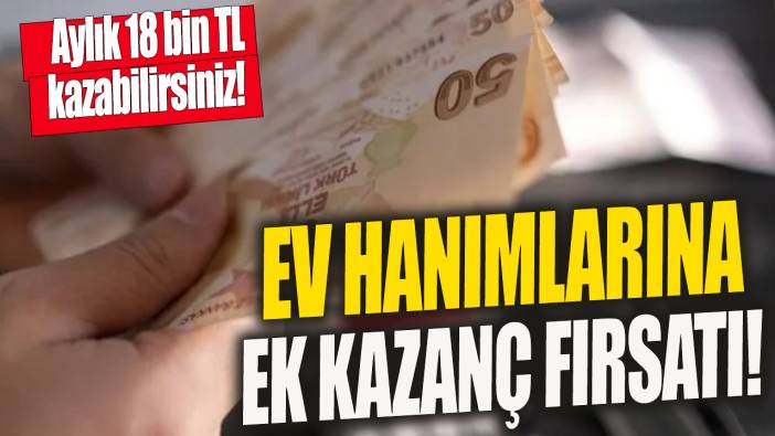 Ev hanımlarına ek kazanç fırsatı 'Aylık 18 bin TL kazanabilirsiniz'