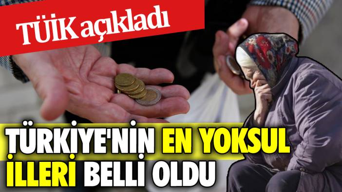 TÜİK açıkladı Türkiye'nin en yoksul illeri belli oldu