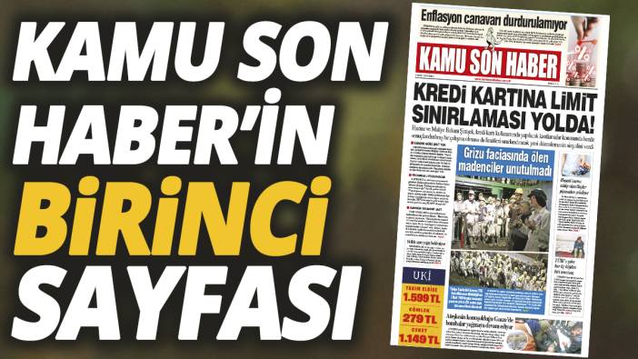 Kamu Son Haber'in birinci sayfası