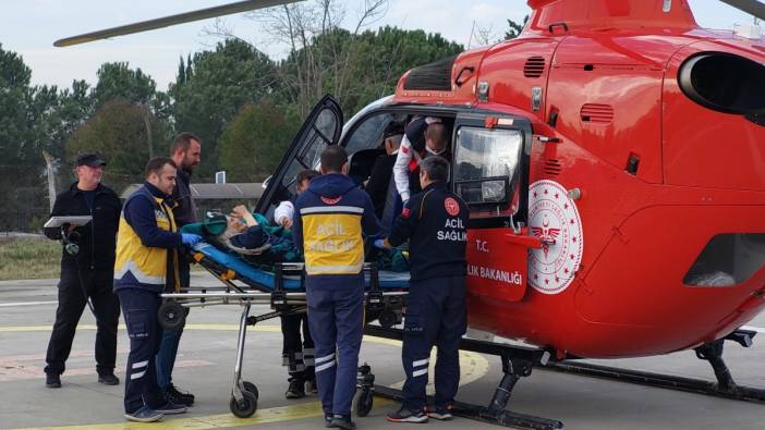 Samsun’da yaşlı kadının imdadına ambulans helikopter yetişti
