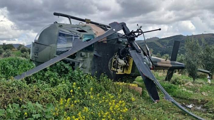 Zorunlu iniş yapan helikopterin enkazı kaldırıldı