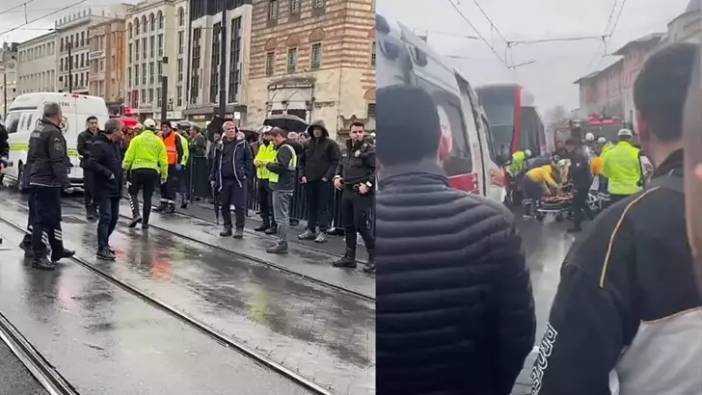 İstanbul Fatih'te motosiklet tramvaya çarptı '1 yaralı'