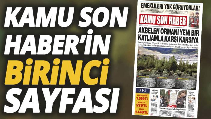 Kamu Son Haber'in birinci sayfası