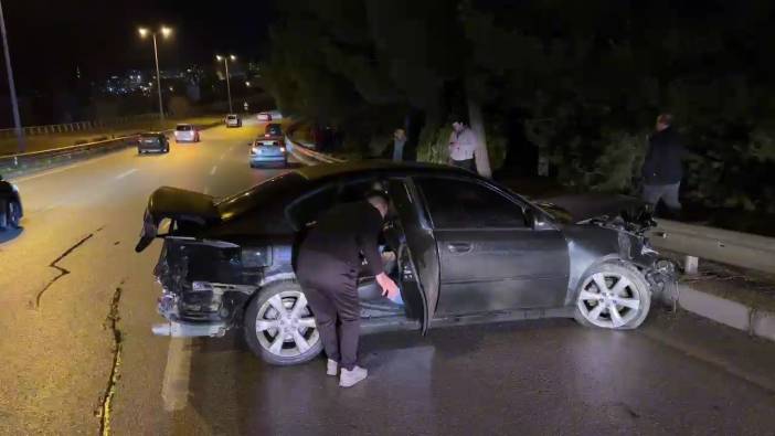 Safranbolu'da bariyere çarpan otomobilin sürücüsü yaralandı