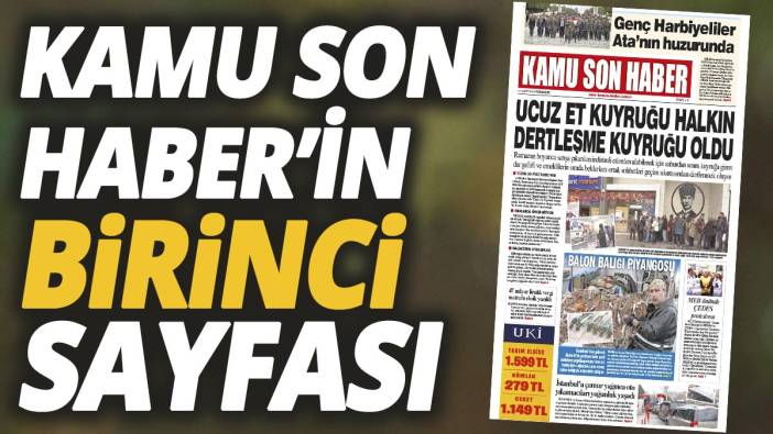 Kamu Son Haber'in birinci sayfası