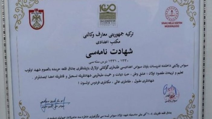 Çanakkale'de şehit olan öğrenciler için 104 yıl sonra diploma