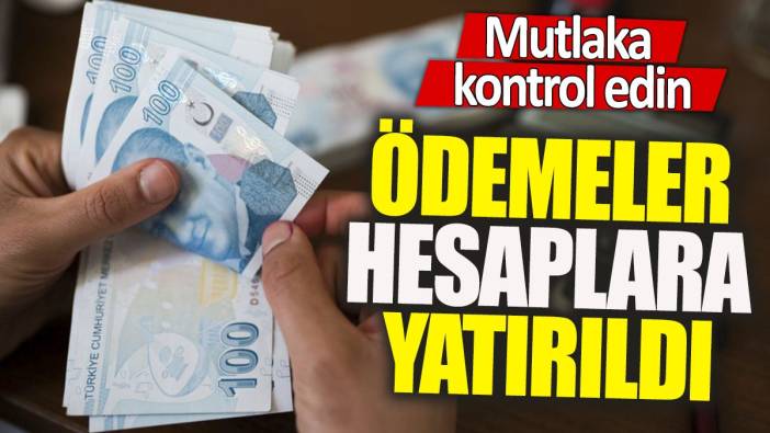 Mutlaka kontrol edin 'ödemeler hesaplara yatırıldı'