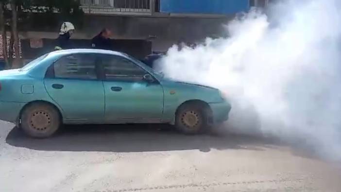 Kırıkkale’de araç bir anda yanmaya başladı
