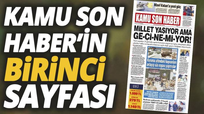 Kamu Son Haber'in birinci sayfası