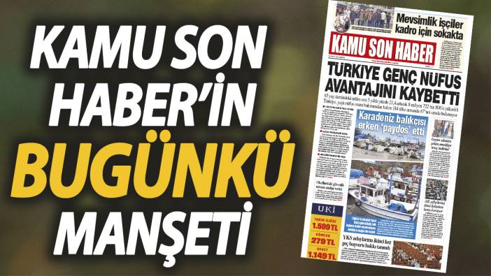 Kamu Son Haber'in birinci sayfası