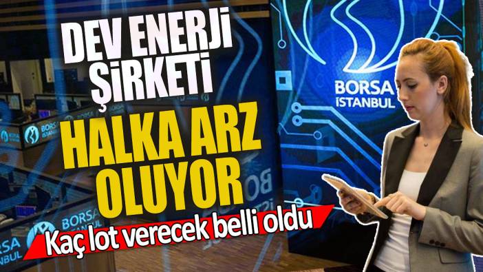 Dev enerji şirketi halka arz oluyor 'Kaç lot verecek belli oldu'