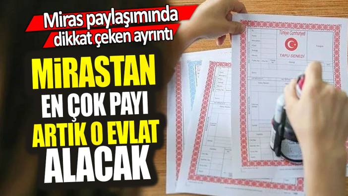 Mirastan en çok payı artık o evlat alacak 'Miras paylaşımında dikkat çeken ayrıntı'