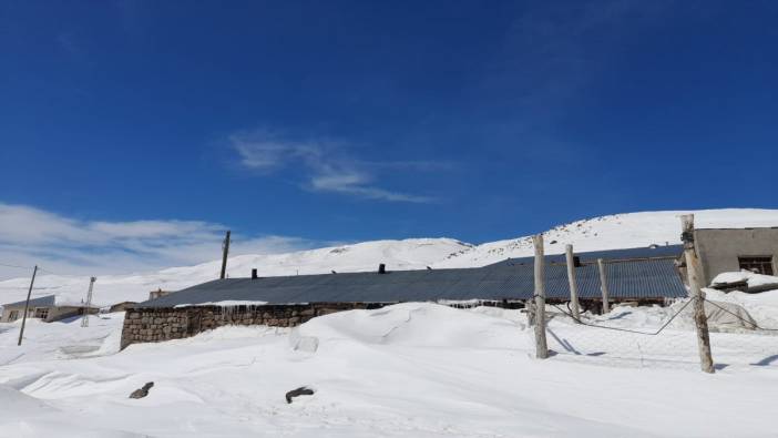 Türkiye’nin en yüksek rakımlı köyünün yolu kardan kapandı