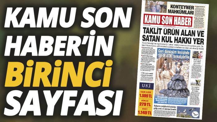 Kamu Son Haber'in birinci sayfası