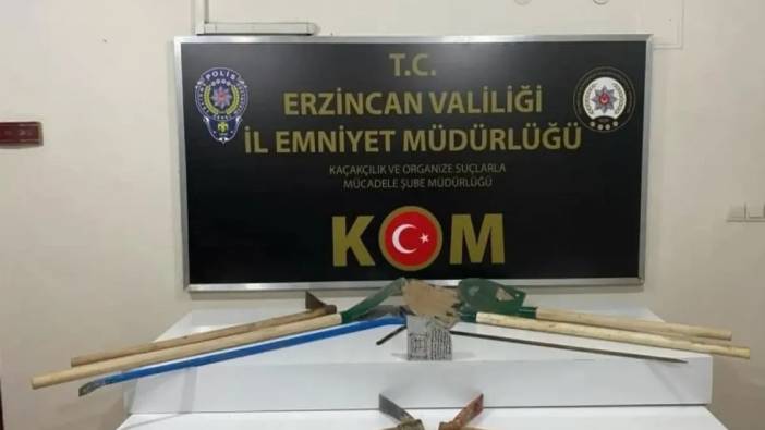 Erzincan'da kaçak kazı yapan 5 şüpheli yakalandı