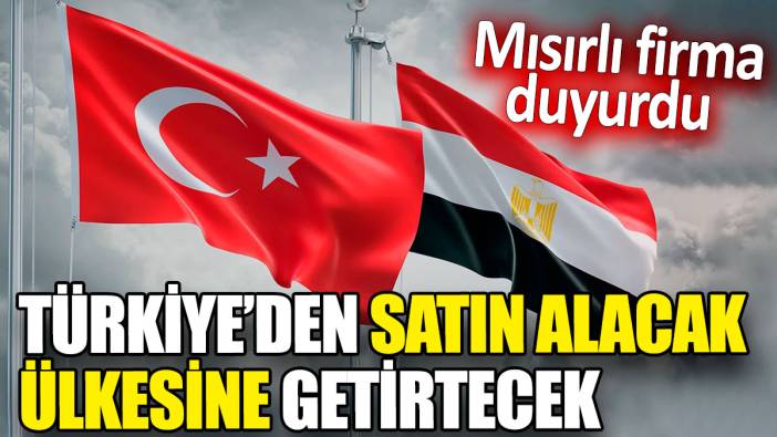 Türkiye’den satın alacak ülkesine getirtecek 'Mısırlı firma duyurdu'