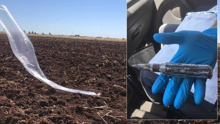 Şanlıurfa'da tarlaya mühimmat bağlı balon düştü