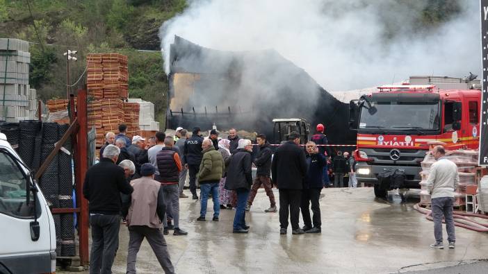 Trabzon’da depoda yangın çıktı