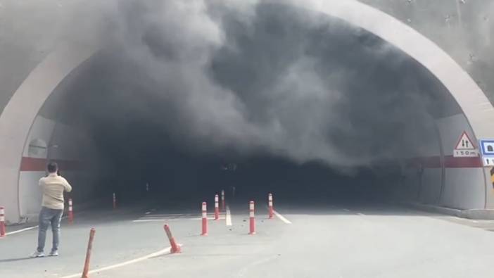 Artvin'de LPG'li araç tünelden geçerken yandı