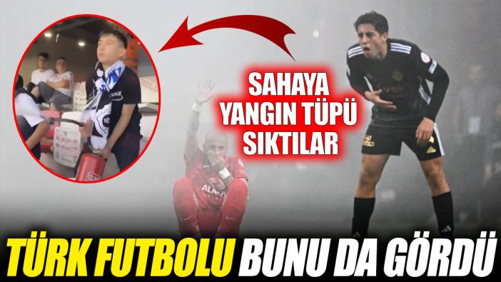Türk futbolu bunu da gördü! Sahaya yangın tüpü sıktılar