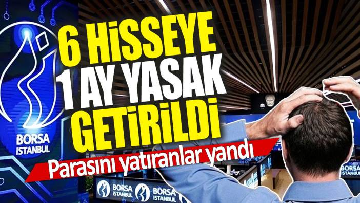 6 hisseye 1 ay yasak getirildi 'Parasını yatıranlar yandı'