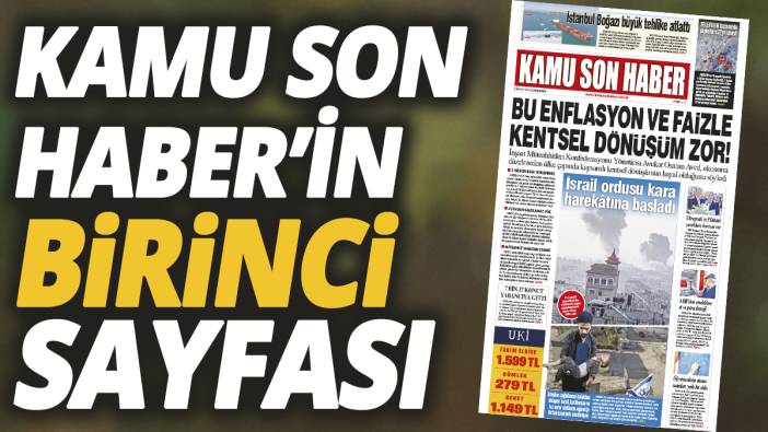 Kamu Son Haber'in birinci sayfası