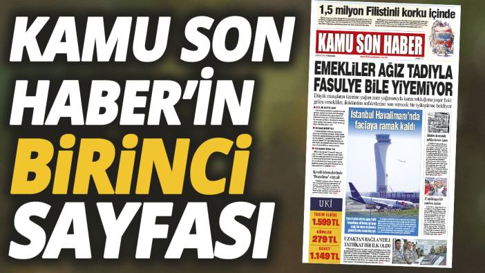 Kamu Son Haber'in birinci sayfası