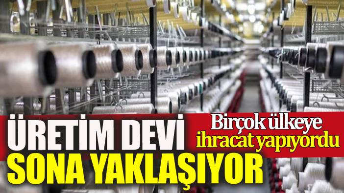 Birçok ülkeye ihracat yapıyordu! Üretim devi sona yaklaşıyor