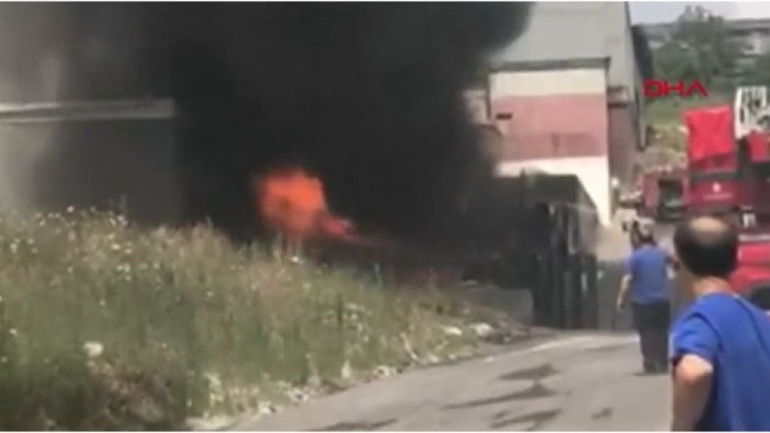 Hadımköy'de fabrikada yangın