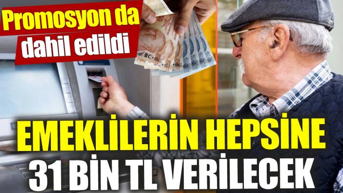 Emeklilerin hepsine 31 bin TL verilecek ‘Promosyon da dahil edildi’