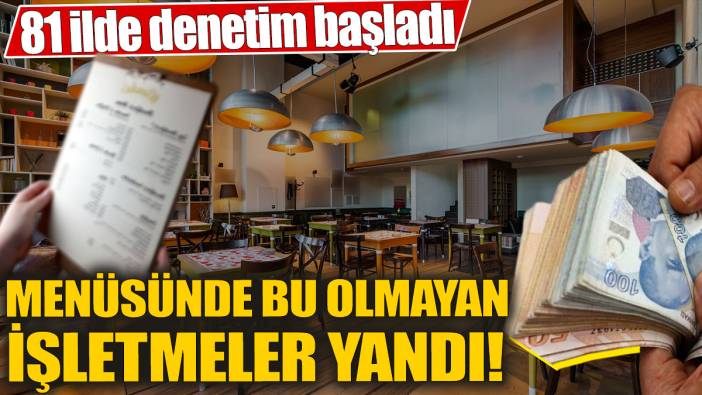 Menüsünde bunu bulunmayan işletmeler yandı! 81 ilde denetim başladı