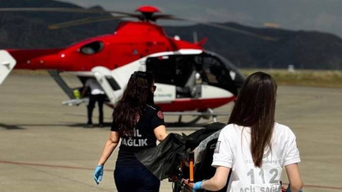 Yaşlı adam ambulans helikopter yetişti